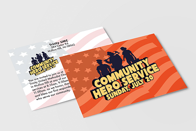 Community Hero Service Postcard Design design graphic design mockup postcard design print design vector