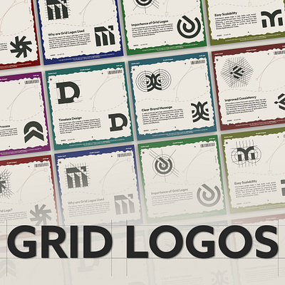 The Power of the Grid: Logo Design Principles & Explorations branding company creative logo design graphic design grid logo grid logo concept design grid logo principle importance of grid logo logo logo concepts logo design mahfuz jayed what is grid logo