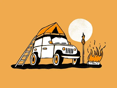 Off-road oasis campfirenights campinginstyle exploremore jeepadventure jeeplife natureillustration nightskyadventures offgridliving outdoordreams overlandlife photoshop rooftoptentlife starlightcamping tikivibes underthefullmoon wildernessescape