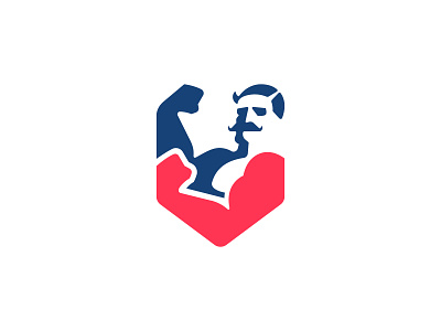 Bodybuilder Logo american body bodybuilder branding design fitness gentleman gym logo logo design logos man mascot minimal muscle negative space people shield simple strong