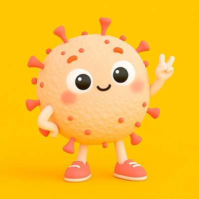 Baby of Сoronavirus | AI Remake of Dancing Covid 3d ai baby c4d character children coronavirus covid cute design fun funny illustration remake render
