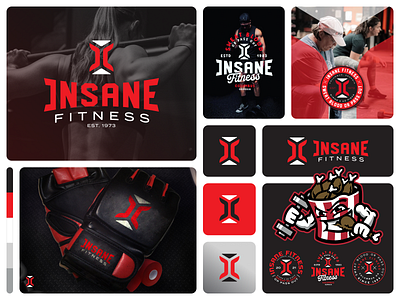Insane Fitness® badge brand branding clinkroom design fitness brands gym gym branding gym logo heyo! illustration insane fitness lettering logo monogram sports logo