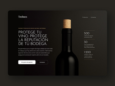 Trefinos home page above the fold design figma graphic design hero ui visual design web design website wine