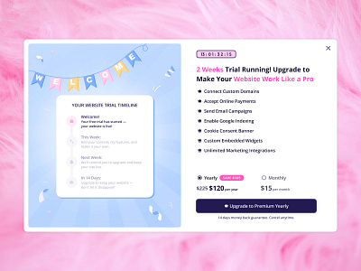 Upgrade Flow Banner for Website Builder product design ui design upgrade upgrade banner upgrade flow ux design ux ui design