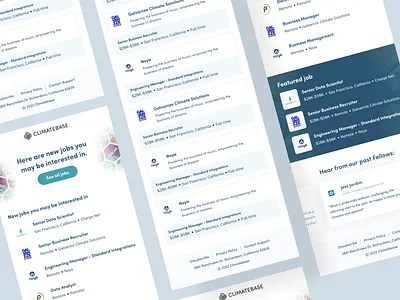 Climatebase - New Climate Jobs Email clean climate climateaction climatejob concept design email design figma fresh graphic design product productdesign responsive ui ux