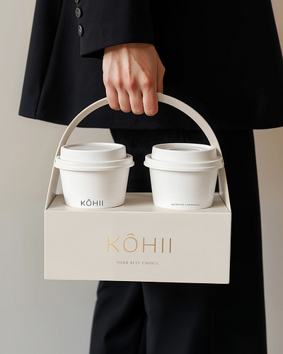 KOHII Specialty Coffee Shop Brand Identity Packaging Design brand design brand identity branding branding design coffee cups coffee packaging coffee shop graphic design logo logo design logotype packaging paper cups