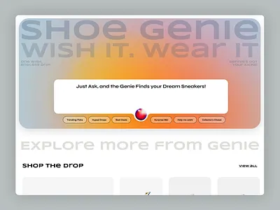 ShoeGenie - AI powered shoe matching portal branding digital design shoe discovery sneaker finder ui uiux website design