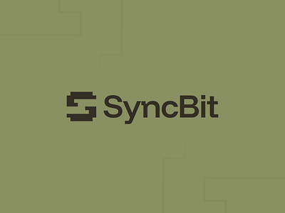 SyncBit – Logo Design bit branding company design flat graphic design logo minimal minimalism minimalist pixel s letter saas sync tech