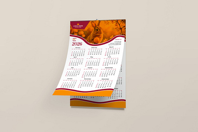 A Happy new year calendar with a picture of a calendar that says 2026 calendar animation branding business template design graphic design illustration logo marketing