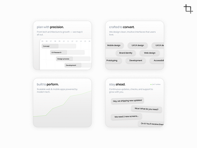 four bento cards - landing page