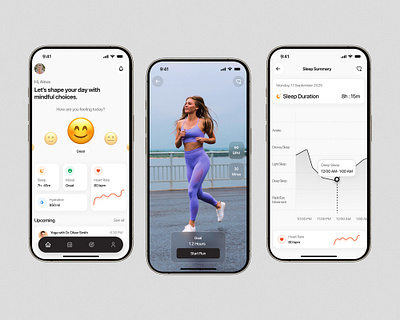 Mindful Wellness App — Track, Move & Thrive 🌟 WIP🚧 activity tracker app design app ui design daily habits fitness tracker health app health monitoring hydration tracker lifestyle app mobile app design mobile ui mood tracking running app self care sleep tracking ui ui design ux wellness app