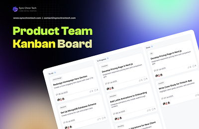 Kanban Board agency animation board development figma kanban kanban board landing management motion graphics project prototype task todo tool ui uidesign