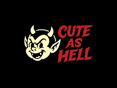 Cute as Hell branding devil illustration type typography
