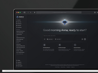 ⭐Starbot AI: homepage of a chatbot for advanced sales analysis ai ai chat chatbot design desktop figma ui ui design ux ux design