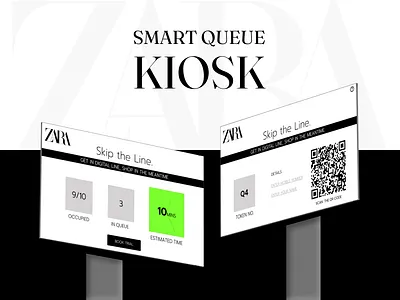 Smart Trial Room Queue Experience- ZARA app design design graphic design kiosk design smart queue ui design uiux web design