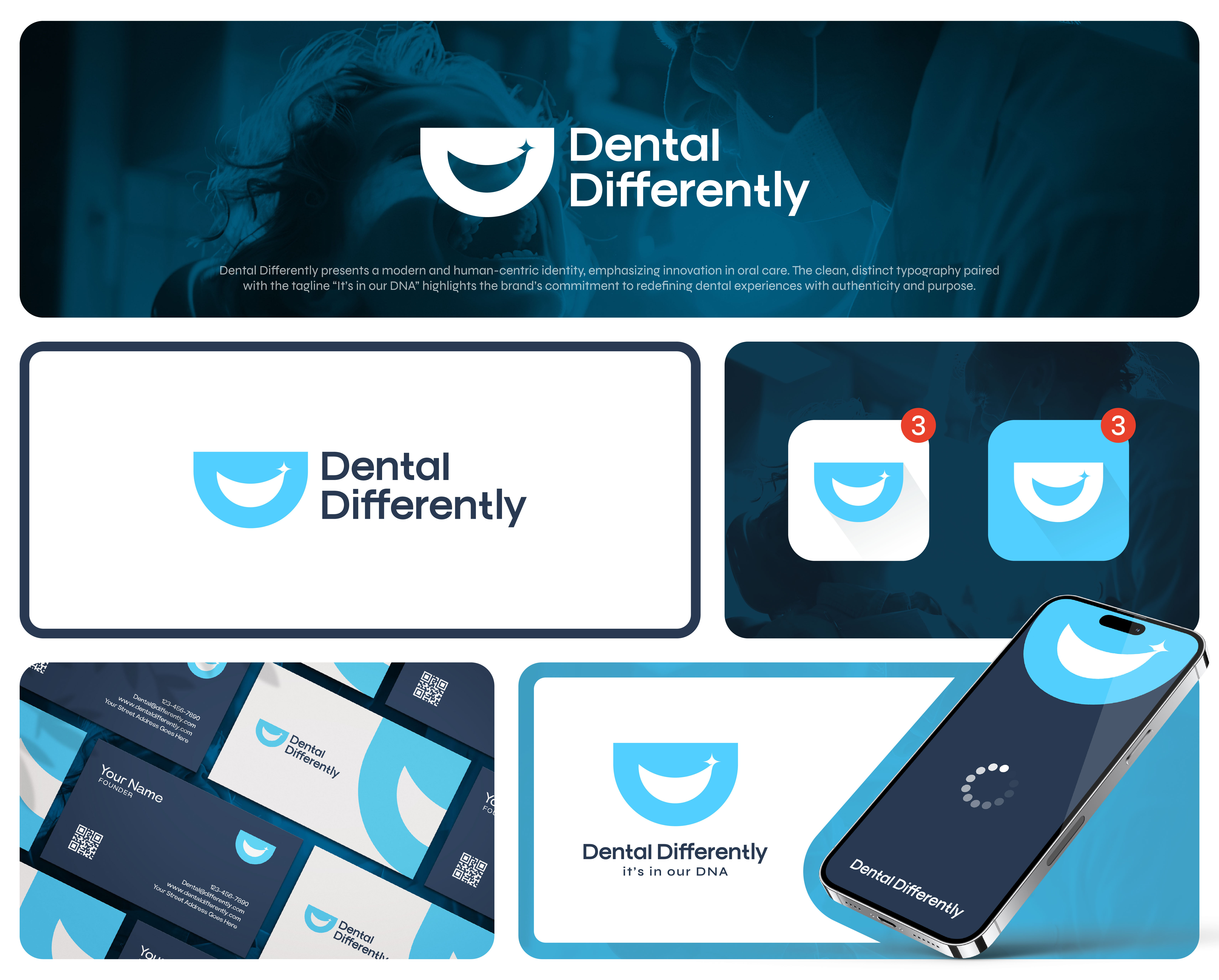 DENTAL DIFFERENTLY - LOGO DESIGN branding custom design graphic design graphics hygiene illustration logo logodesign minimalistic modern oralcare ui ux vector
