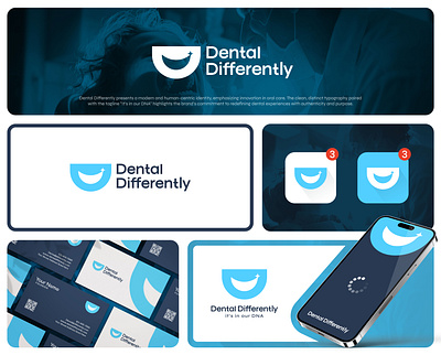 DENTAL DIFFERENTLY - LOGO DESIGN branding custom design graphic design graphics hygiene illustration logo logodesign minimalistic modern oralcare ui ux vector