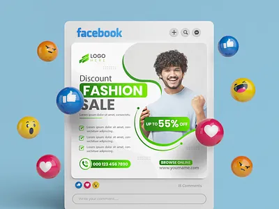Fashion Social Media Post Design model post design