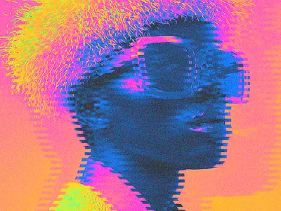 Futuristic Glitch Photo Effect graphic design visual