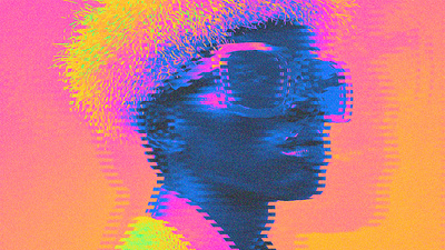 Futuristic Glitch Photo Effect graphic design visual