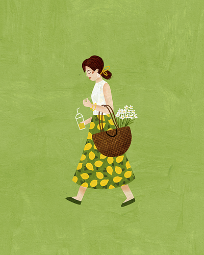 Lemon Nostalgia character design editorial illustration girl nostalgia slow living