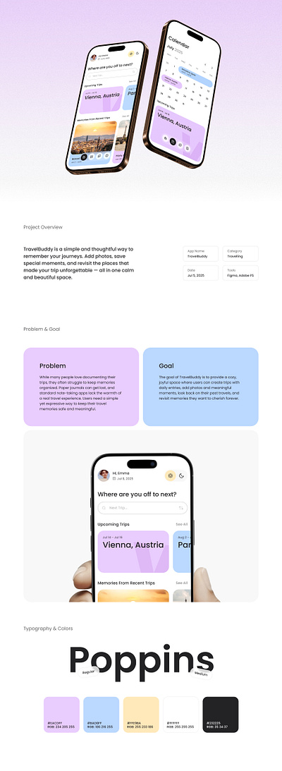 TravelBuddy - Travel App Design calendar app design minimalist mobile app modern travel app travelling ui ui design ui ux web design