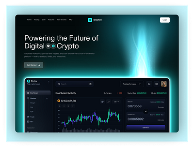Blocksy – Crypto & Web3 Trading Platform Design banking blockchain app crypto crypto exchange cryptocurrency dashboard finance fintech landing page product design saas trading wallet web design web3 design web3 innovation website