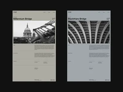 Bridges of London. Editorial website. article design composition editorial website figma graphic design landing page minimalist swiss grid ui ux