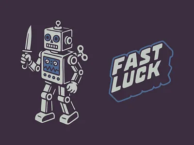 Factory Recall branding illustration logo retro robot type typography