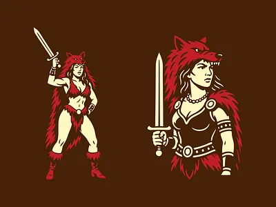 Raised in Ruin Warrior barbarian branding illustration logo sword warrior