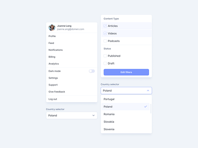 Dropdown – Daily UI #027 daily ui challenge drop dropdown dropdown menu dropdown ui filter ui filters form field input fields menu menu item multi select select select filter selected selector sort by trigger ui element ui elements