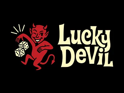 Lucky Devil devil dice illustration retro type typography