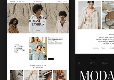 ModaMuse® - Premium Fashion E-Commerce Website Design boutique branding design e commerce elegant fashion graphic design hero section luxury minimalist modern design retail sustainable fashion typography ui uiux web design website
