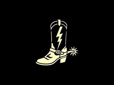 Dead Reckon boot branding cowboy illustration lightning bolt logo western