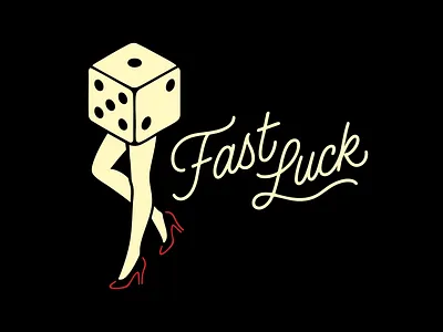 Velvet Hustle branding dice illustration logo script type typography