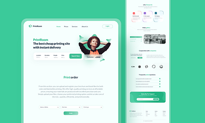 PrintRoom website UI Design graphic design print ui uiux web desgin website