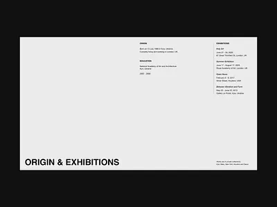 Portfolio for an artist artist portfolio artist presentation graphic design minimalistic design presentation layout