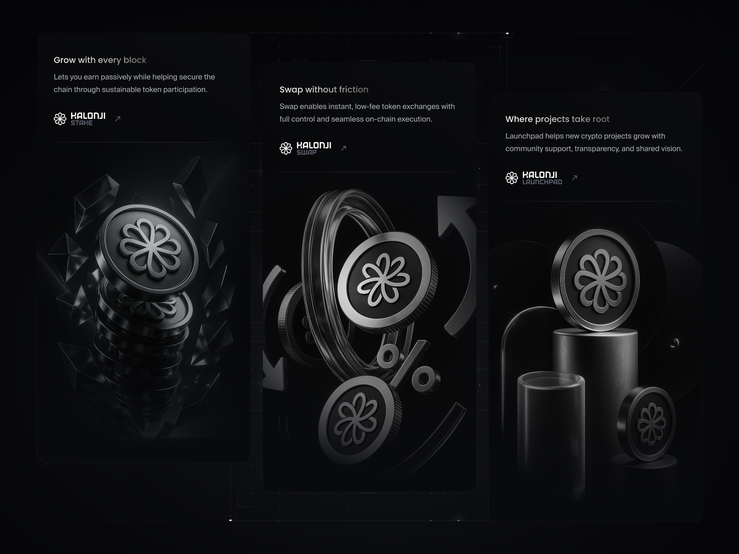 Kalonji Chain — A New Standard in Web3 animation blockchain cards feature finance design financial website fintech platform fintech website fintech website design graphic design landing page modern modern banking payments personal finance app ui design wallet landing page web web3 webdesign
