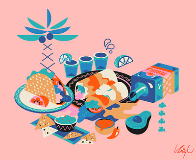 Travel Log: Day 7 avocado branding cilantro dinner enchiladas food graphic design illustration limes mexican mexico palm tree pattern shots spicy tacos tequilia travel log traveling vacation
