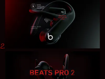 Beats Pro 3 Style Frames 2025 branding cinema 4d design graphic design photoshop product rendering promo redshift