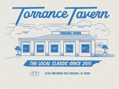 Torrance Tavern brand design branding building illustration hospitality branding illustration menu design restaurant branding sports bar tavern torrance