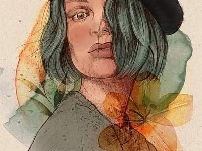 Flower woman design ilustraçao procreate