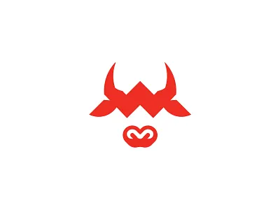 Letter W cow head logo animal bull cow cow head head initial logo milk minimal modern red w ww www
