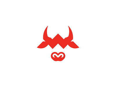 Letter W cow head logo animal bull cow cow head head initial logo milk minimal modern red w ww www