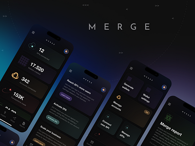Merge ▪︎ App bitcoin blockchain cryptocurrency dark darkmode interface minimalist nft ui userexperience userinterface ux web3