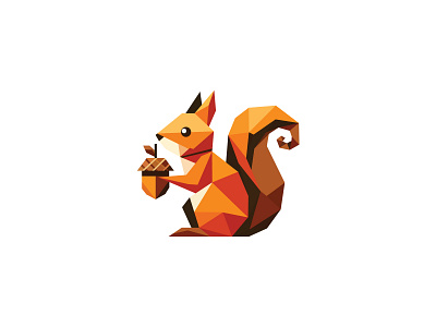 Geometric squirrel and acorn logo acorn animal cute food fun graphic design hampstar illustration logo logos nature pet small squirrel wild wood