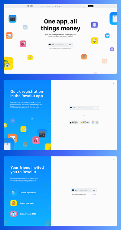 Daily UI (Day 1) - Registrations for Revolut daily ui day 1 revolut ui web