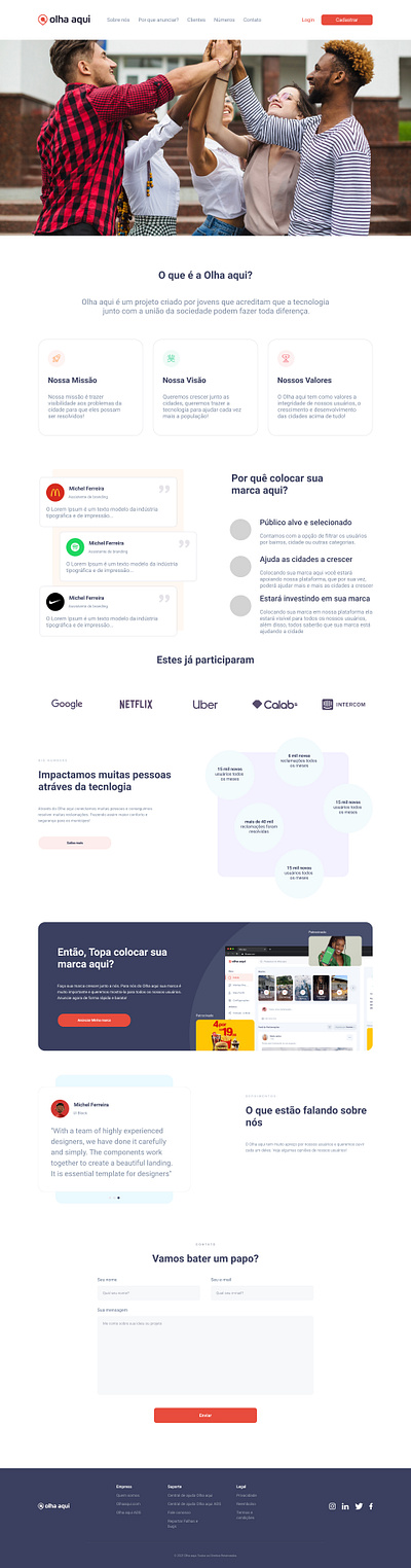 Olha aqui Landing Page