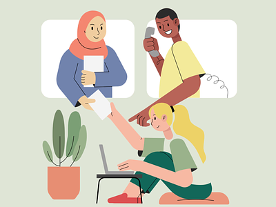 Teamwork Illustration - Lottie Animation 2d animation 2d illustration agency animation animation of the week clean communication daily illustration design illustration illustration people illustration startup lotie animation meeting motion graphics people teamwork unity illustration virtual virtual meeting