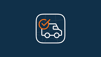 A Real Food , Truck, a Checkmark & Map IOS Icon Logo Design checkmark icon logo flat logo design food delivery app logo food truck logo geolocation app logo ios app icon design map logo design minimal logo design mobile app branding real food logo design